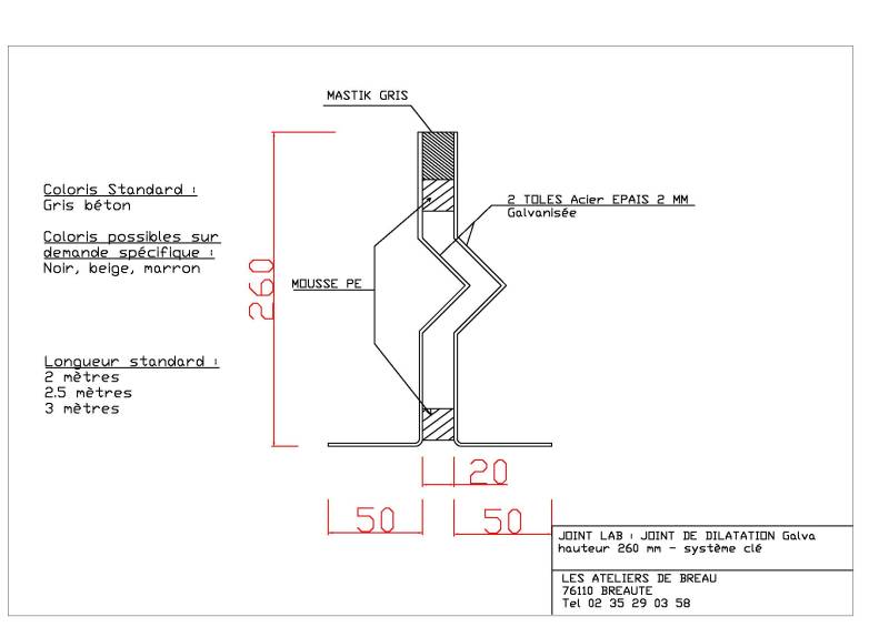 Joint de dilatation dalle béton pour station de bus