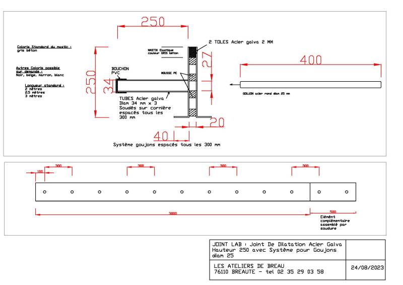 Joint dilatation Spécifique Alu Goujons